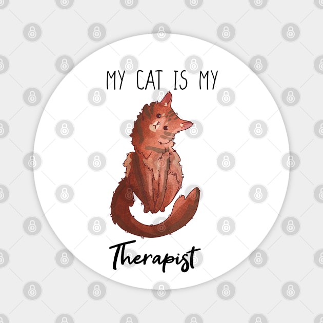 My cat is my Therapist - Somali cat Mental health gift for cat lovers Magnet by Feline Emporium